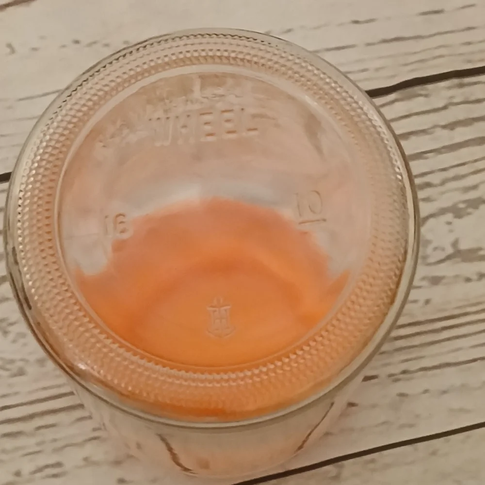 Vintage 1970s Glass Tang Jar with Orange Lid Wheel